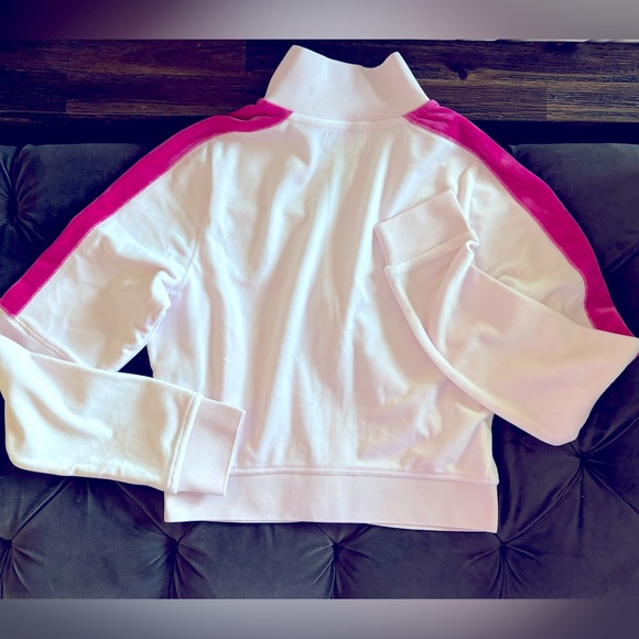 CROPPED COLORBLOCK VELOUR TRACK JACKET size small in soft glow and free love - Picture 5 of 6